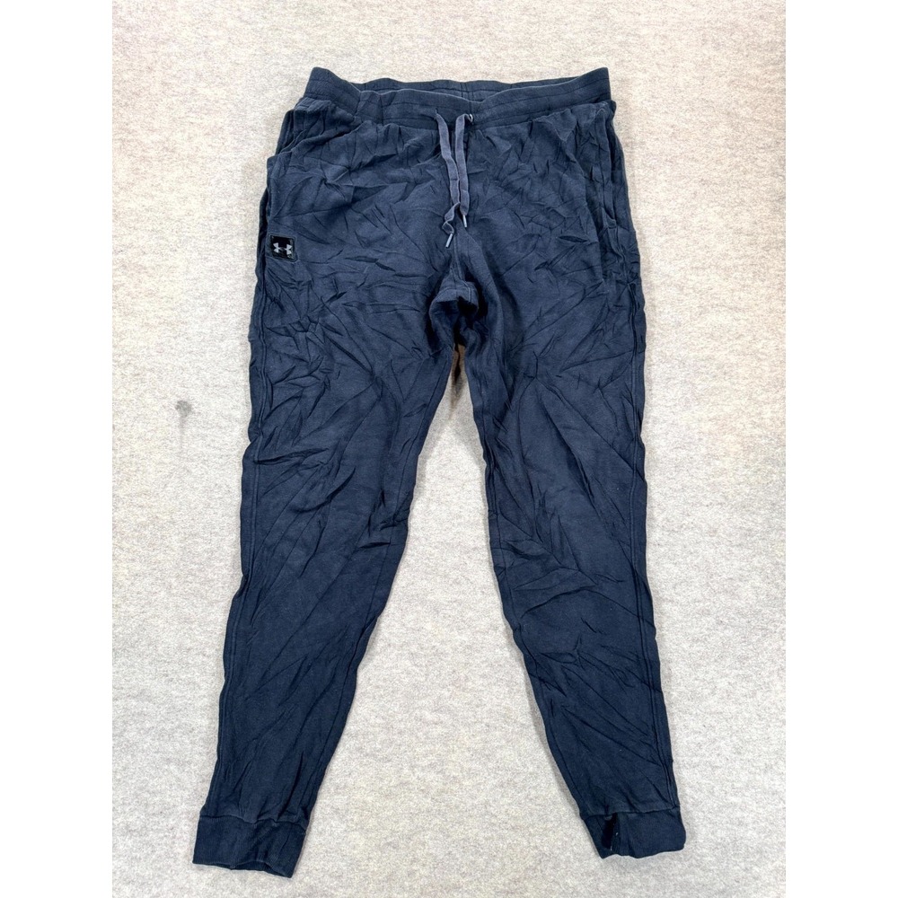 Under Armour Jogger Sweatpants Mens XL Black Fleece Logo Drawstring Waist